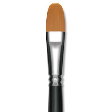 Open in modal - Utrecht Synthetic Sablette Brush - Long Handle, Filbert, Size 20, close-up