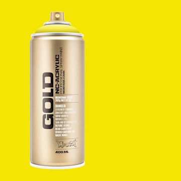 Open in modal - Montana Gold Acrylic Professional Spray Paint - Brimstone, 400 ml (Spray can with color swatch)