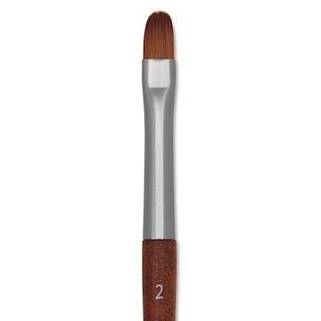 Open in modal - Raphaël Precision Mini Brush - Filbert, Short Handle, Size 2, close-up