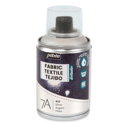 Pebeo 7A Fabric Spray Paint - Silver (Metallic), 100 ml