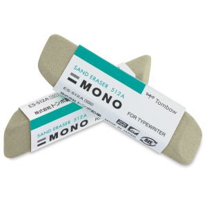 Tombow Mono Colored Pencil Eraser - Two erasers with labels shown 