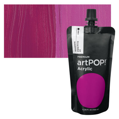 artPOP! Heavy Body Acrylic Paint - Magenta, 120 ml Pouch with swatch