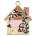 John Bead Sweet & Petite Charm - House, Pink, Pkg of 3