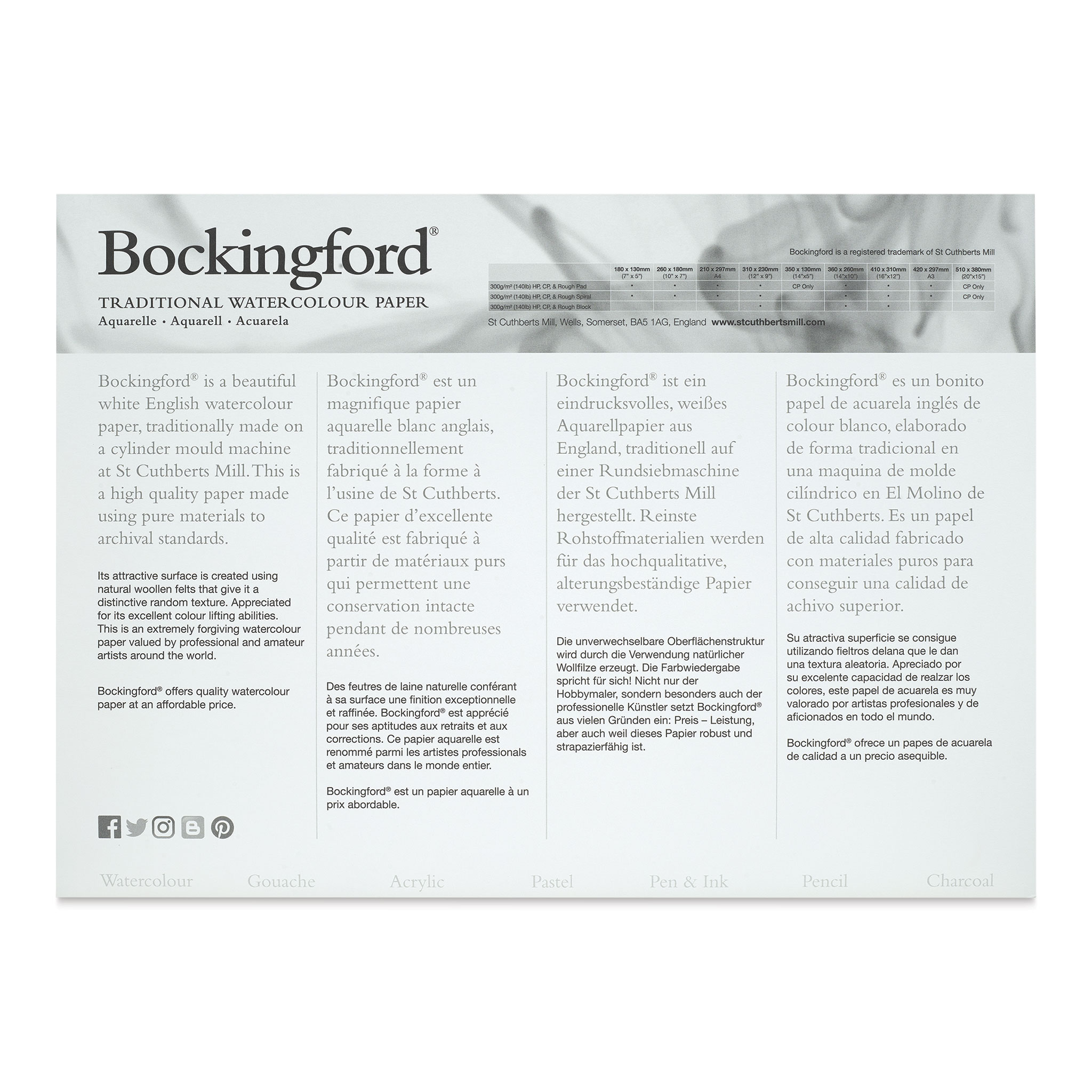 Bockingford Watercolor Gluebound Pads