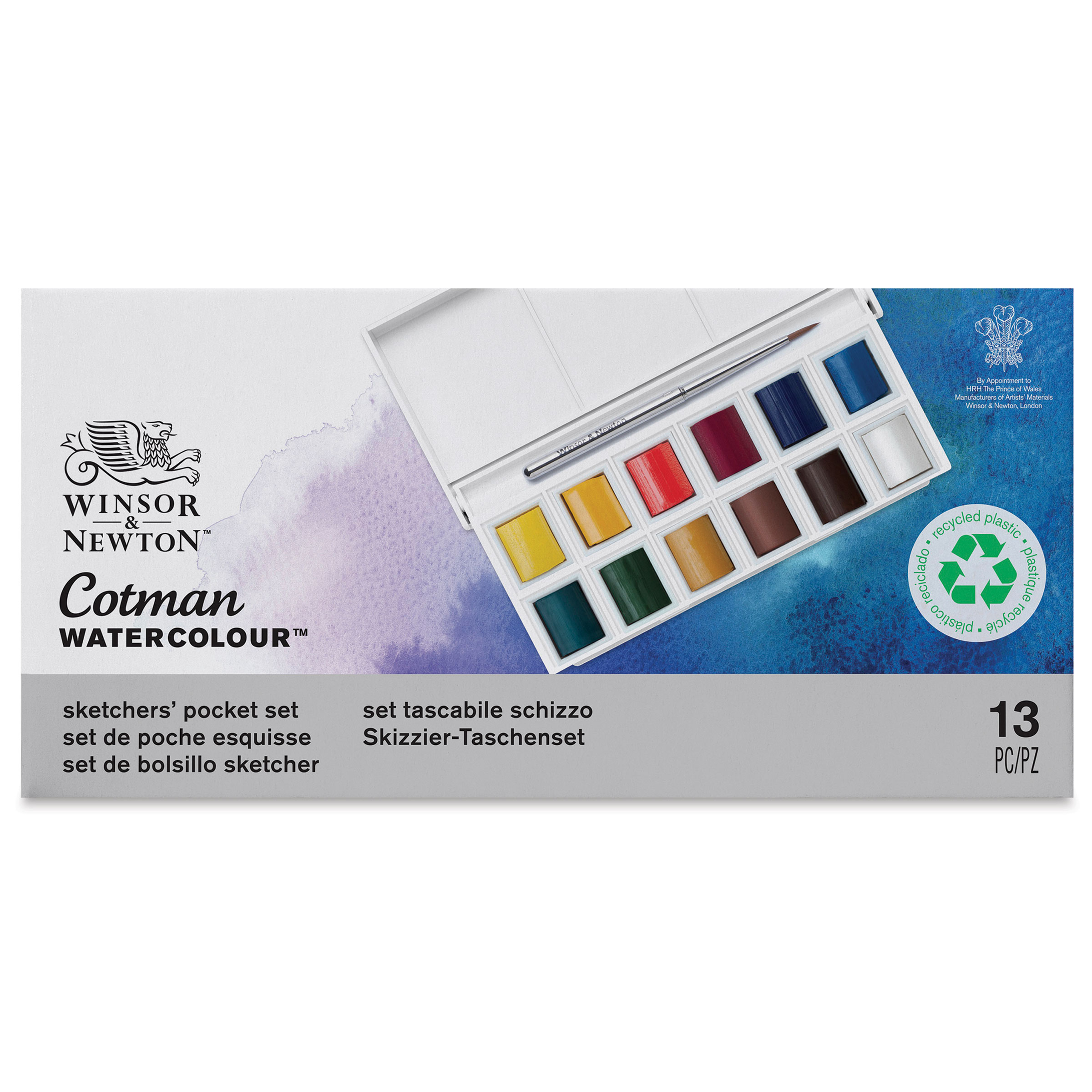 Winsor & Newton Cotman - Sketcher’s Pocket Set, Set of 12, Assorted Colors,  Half Pans
