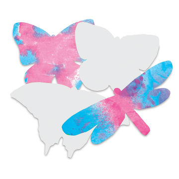 Roylco Color Diffusing Paper - Several Butterflies Shapes from Package of 48, some painted