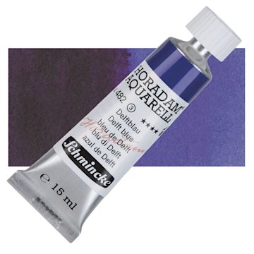 Open in modal - Schmincke Horadam Aquarell Artist Watercolor - Delft Blue, 15 ml tube and swatch