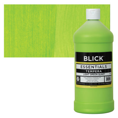 Blick Essentials Tempera - Light Green, Quart with swatch