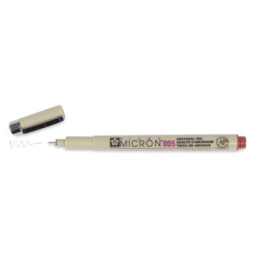 Sakura Pigma Micron Pen - Brown, 005 (pen and swatch)