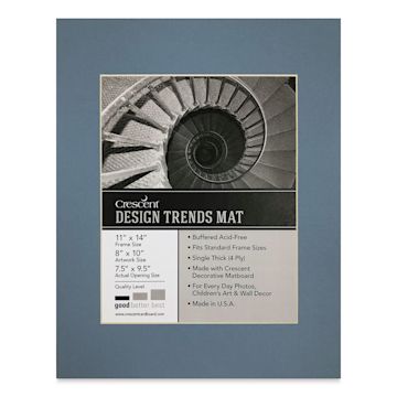 Open in modal - Crescent Pre-Cut Mat - Biscay Blue, 11" x 14" (7-1/2" x 9-1/2" Opening)