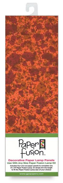Open in modal - Paper Fusion Decorative Paper Lamp Panels - Orange Splatter pattern in package