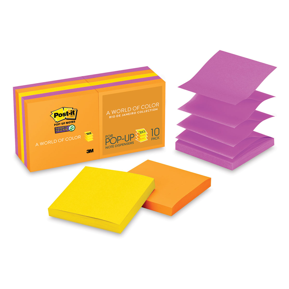 Post-it™ Super Sticky Notes 6845-SSP-1PK 8 in x 6 in Rio de Janeiro  Collection 3M 7010371190