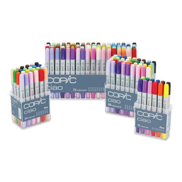Copic Ciao Double Ended Marker Sets in 12, 24, 36, and 72. 
