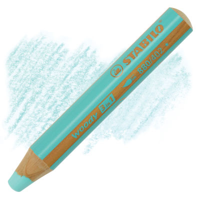 Stabilo Woody 3 in 1 Pencil - Pastel Blue swatch and pencil