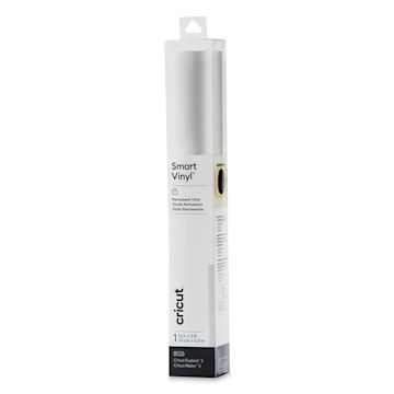 Open in modal - Cricut Permanent Smart Vinyl - Silver, Shimmer, 13" x 3 ft, Roll (In packaging)