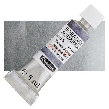 Open in modal - Schmincke Horadam Aquarell Artist Watercolor - Deep Sea Black, 15 ml, Tube and swatch