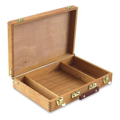 Utrecht Wooden Oil Paint Box - Basic Box open showing divided sections