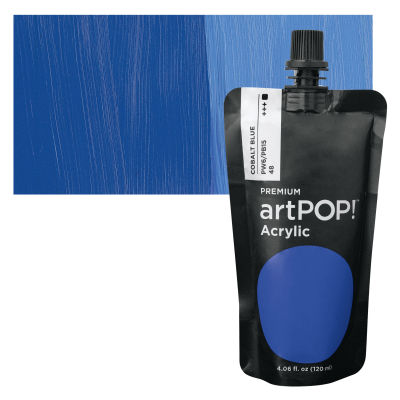 artPOP! Heavy Body Acrylic Paint - Cobalt Blue, 120 ml Pouch with swatch