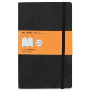 Moleskine Classic Soft Cover Notebook - Black, Ruled, 8-1/4" x 5"