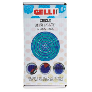 Gel Printing Plates-Student Class Pack of 10 Mini Circle   Outside of Package