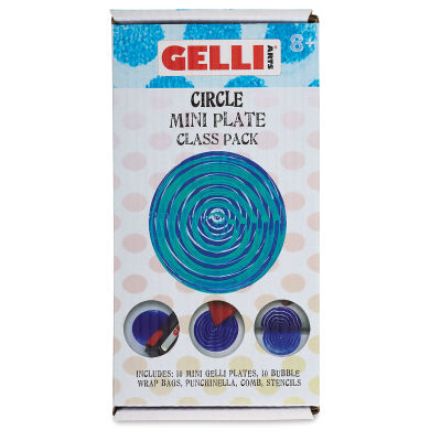 Gel Printing Plates-Student Class Pack of 10 Mini Circle   Outside of Package