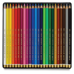 Koh-I-Noor Polycolor Dry Color Drawing Pencils, Set of 24. Inside of package.