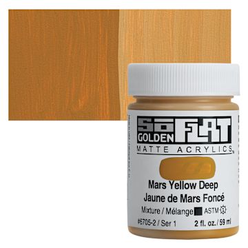 Open in modal - Golden SoFlat Matte Acrylic Paint - Mars Yellow Deep, 59 ml, Jar and swatch