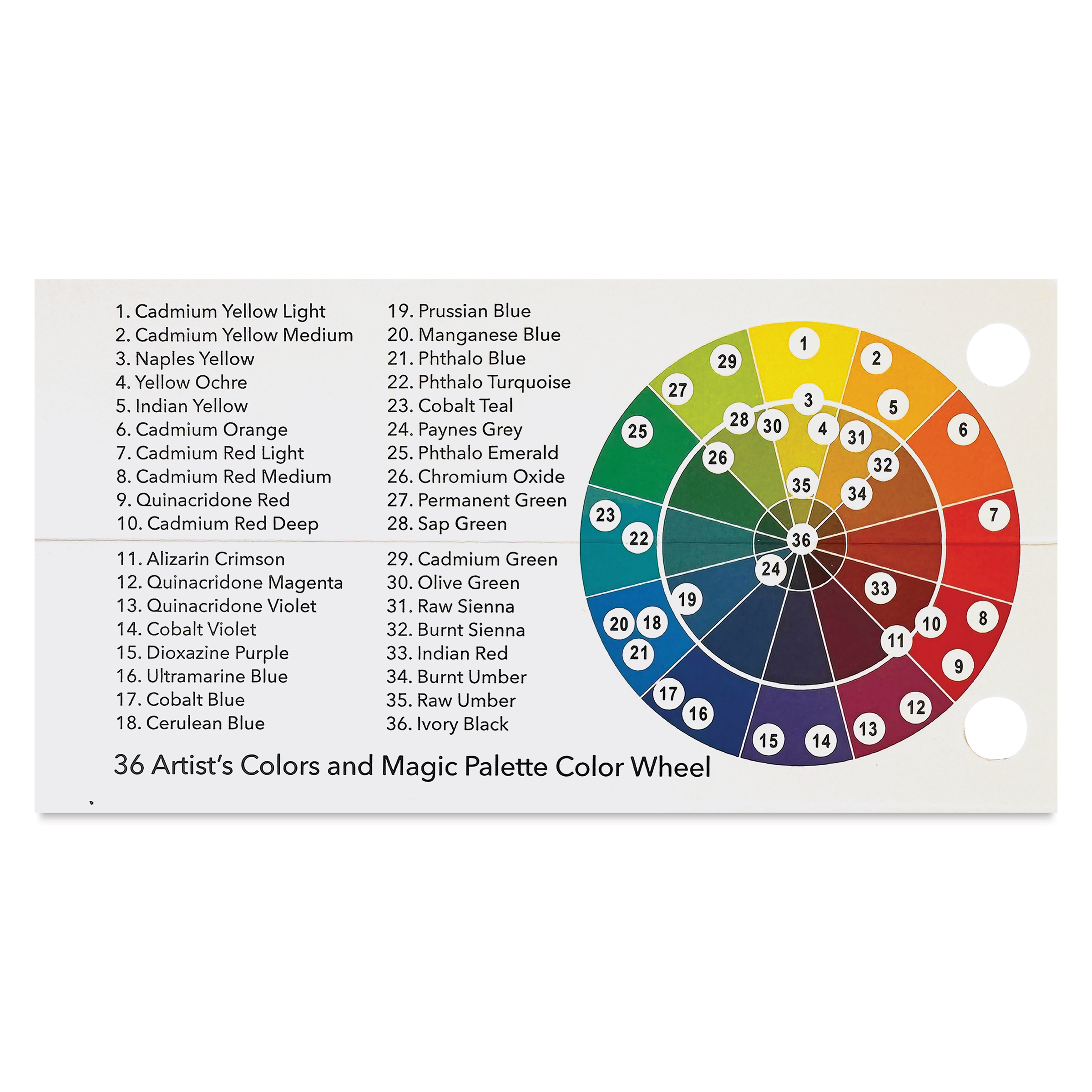 Magic Palette Color Matching Guide - 36 Colors | BLICK Art Materials