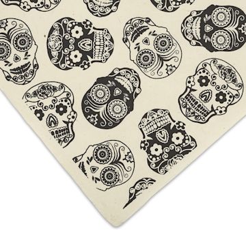 Open in modal - Lokta Paper - Sugar Skull, Black on Cream, 20" x 30"