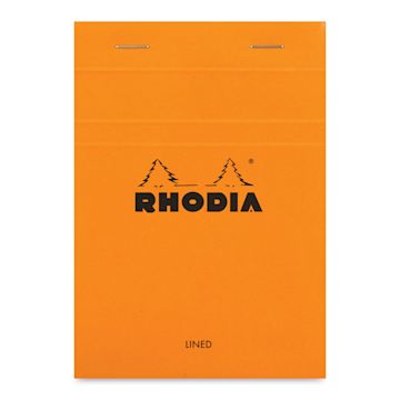 Open in modal - Rhodia Top-Stapled Notepad - Orange, Ruled, 4" x 6"