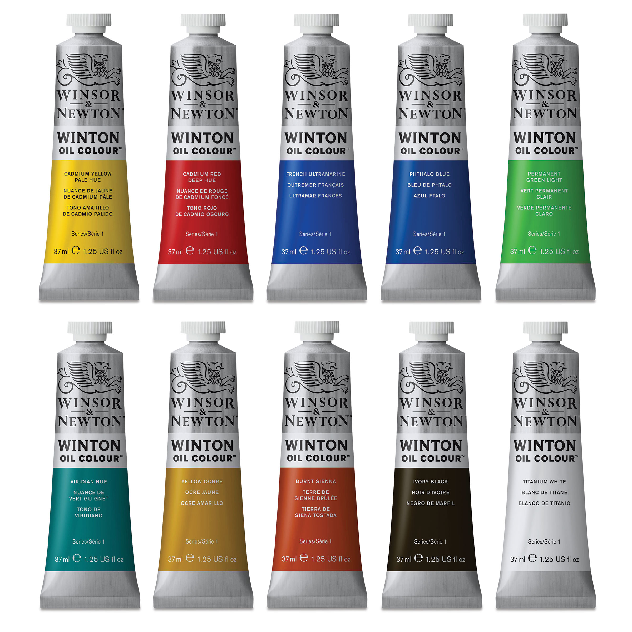 Winsor & Newton Winton Oil Colors - Set of 10 colors, 37 ml