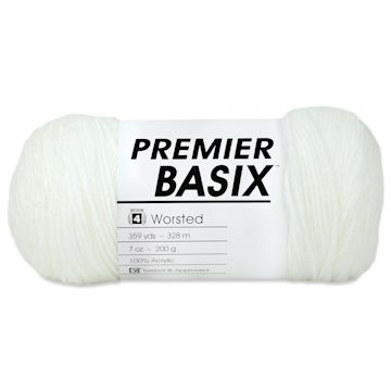 Open in modal - Premier Yarn Basix Worsted Yarn - White