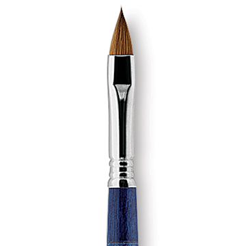 Open in modal - Escoda Optimo Kolinsky Sable Brush - Filbert, Long Handle, Size 10 close up