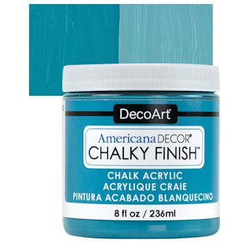 Open in modal - DecoArt Americana Decor Chalky Finish Paint - Treasure, 8 oz jar and swatch