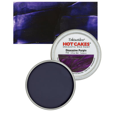 Enkaustikos Hot Cakes Encaustic Wax Paint - Dioxazine Purple, 45 ml tin