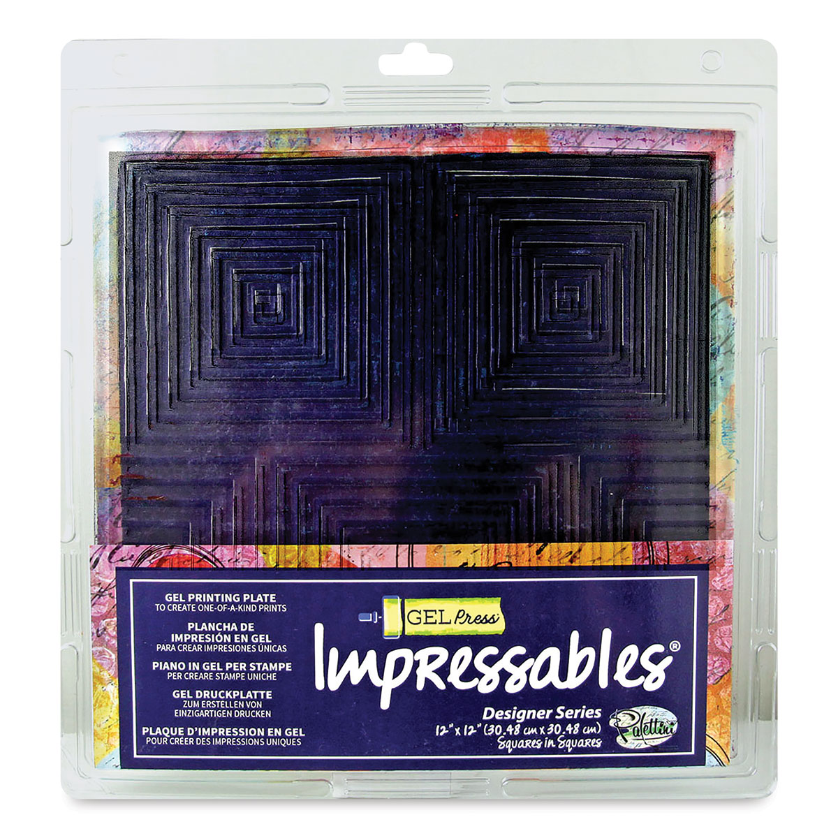 Gel Press Impressables - Squares in Squares, 12' x 12'