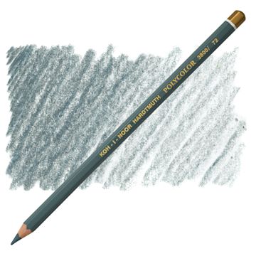 Open in modal - Koh-I-Noor Polycolor Dry Color Drawing Pencil - Slate Grey 72, swatch and pencil