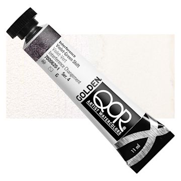 Open in modal - QoR Modern Watercolor - Interference Violet-Green Shift, 11 ml tube and swatch