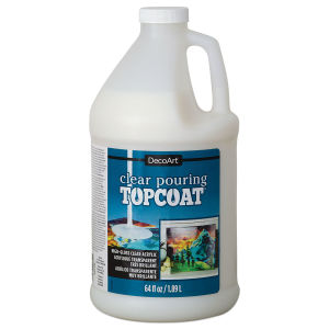 DecoArt Clear Pouring Topcoat - Front of 64oz jug shown
