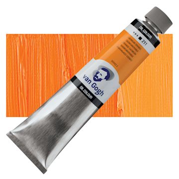 Open in modal - Van Gogh Oil Paint - Cadmium Orange, 200 ml tube and swatch