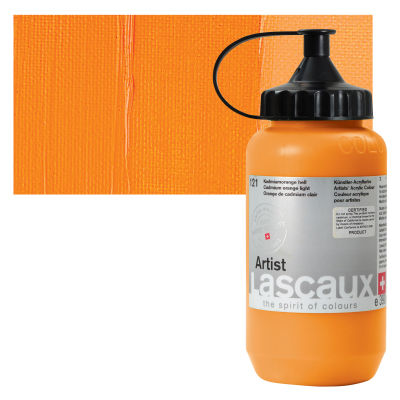 Lascaux Artist Acrylics - Cadmium Orange Light, 390 ml Tube