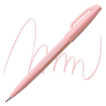 Open in modal - Pentel Arts Brush Tip Sign Pen - Pale Pink pen and swatch