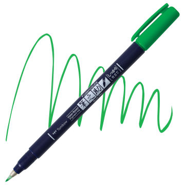 Tombow Fudenosuke Brush Pen - Green, Hard Tip