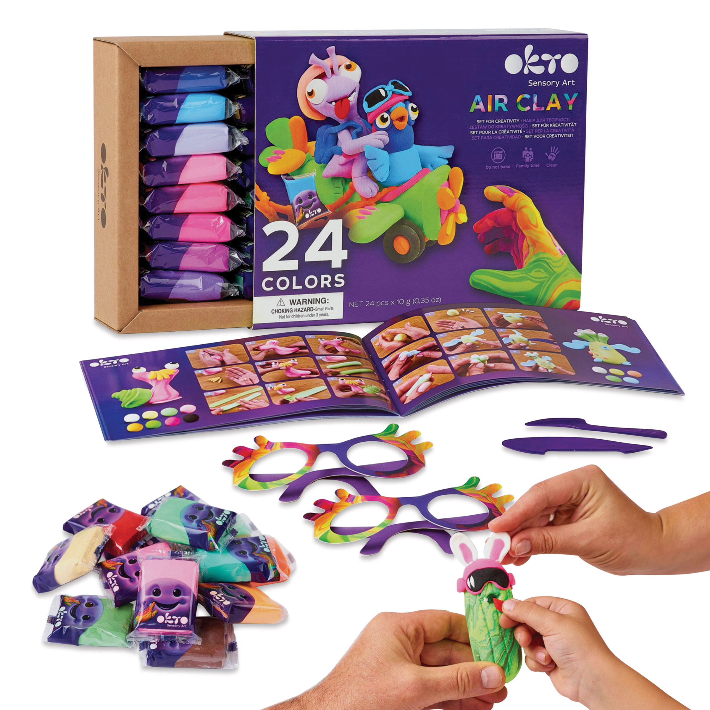 Okto Sensory Art Air Clay Creativity Kit - Set of 24 | BLICK Art