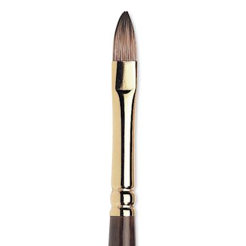 Open in modal - Winsor & Newton Monarch Mongoose Brush - Short Filbert, Long Handle, Size 6