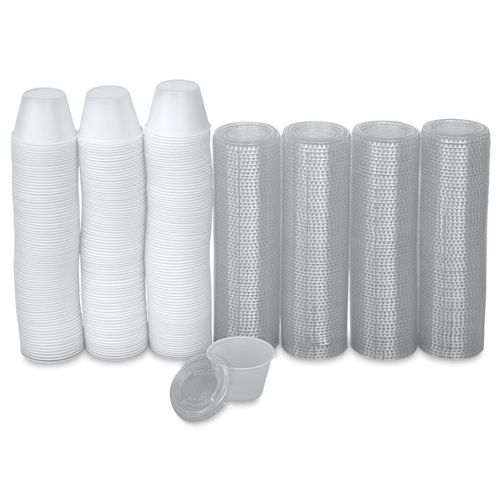 Uline Plastic Cups with Lids 4 oz, Pkg of 250 BLICK Art Materials
