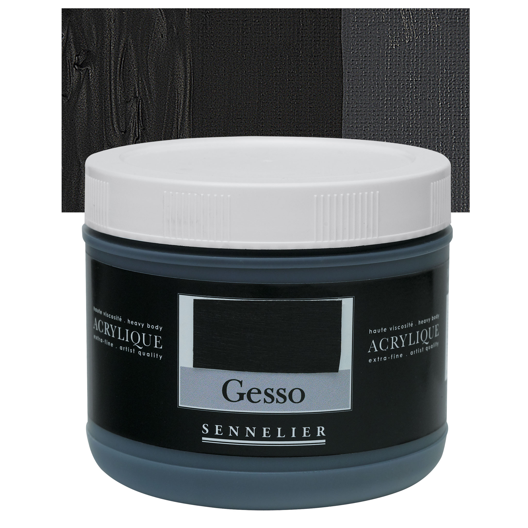 Sennelier Acrylic Gesso - 500 ml, Black, Semi-Absorbent Gesso for Watercolor