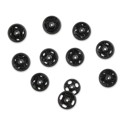 Dritz Sew on Fasteners - 10 loose Black Snaps 