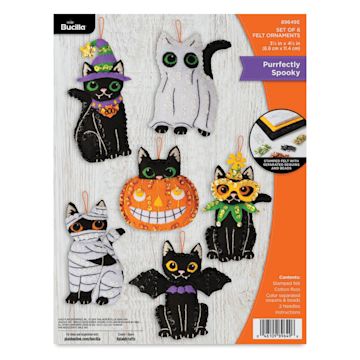 Open in modal - Bucilla Purrfectly Spooky Felt Ornament Kit - packaging