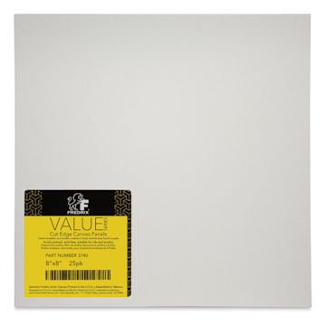 Open in modal - Fredrix Cut Edge Canvas Panels - 8" x 8", White, Pkg of 25
